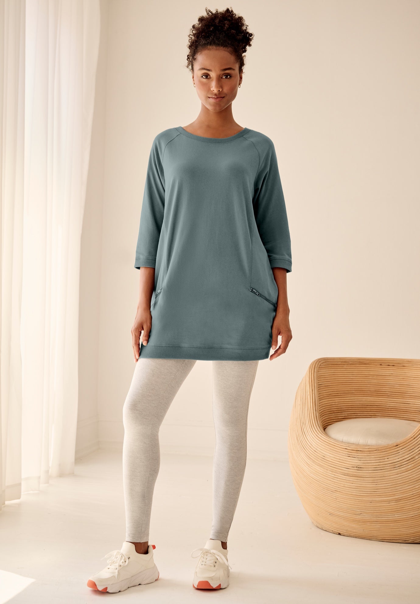 French Terry Zip Pocket Tunic image number 0