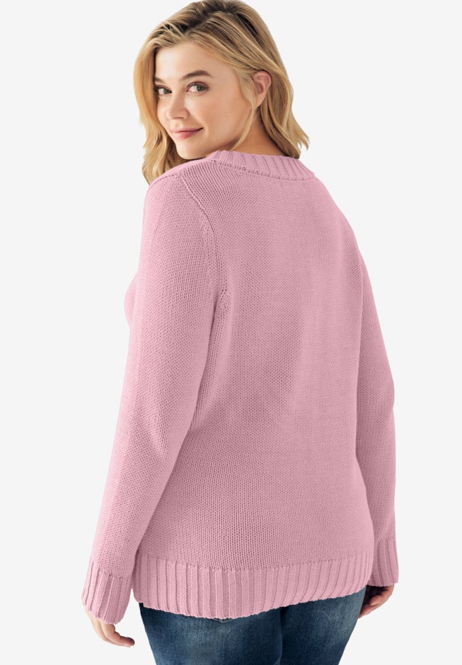 Button Y-neck Sweater image number 1