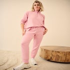 French Terry Drawstring Elastic Waistband Jogger image number null