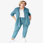 French Terry Drawstring Elastic Waistband Jogger image number null