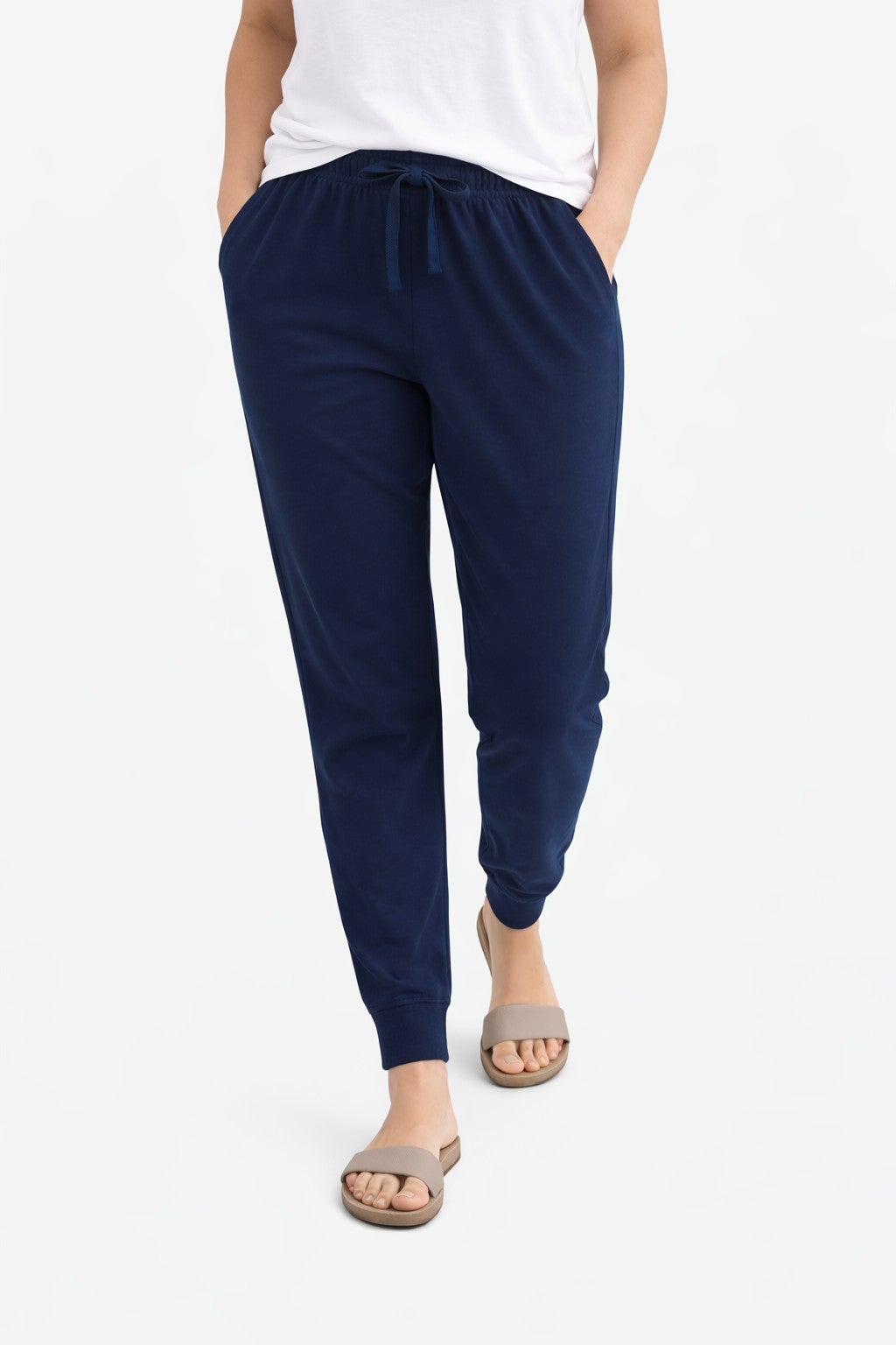 French Terry Drawstring Elastic Waistband Jogger image number 0