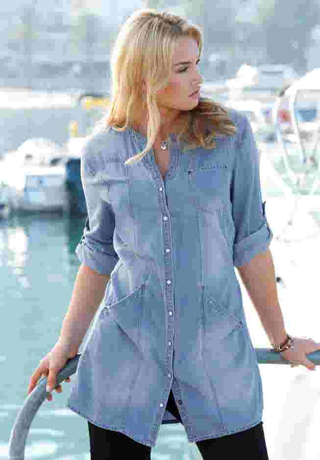 Snap Front Denim Tunic image number 2