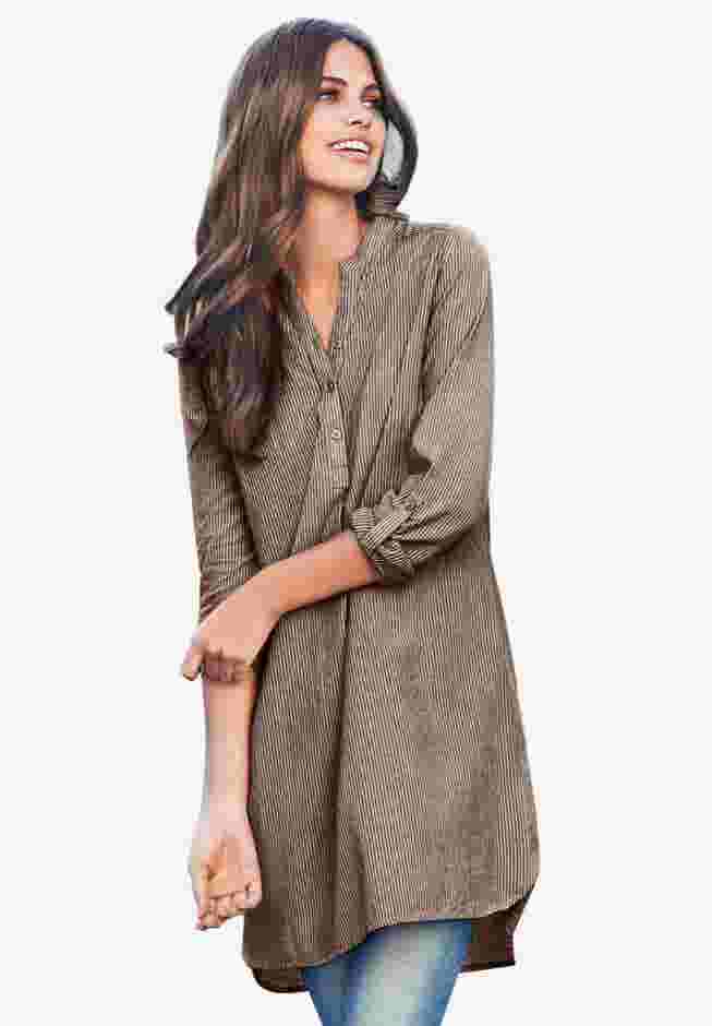 Breezy Cotton Henley Tunic image number 0
