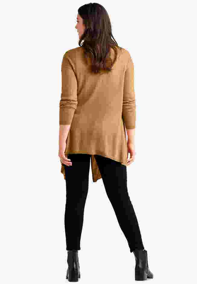 Draped Open Front Cardigan image number 1
