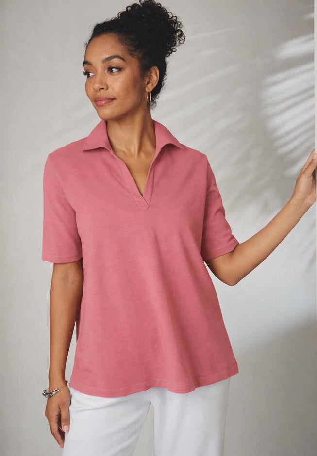 Stretch Cotton Polo Tee image number 1