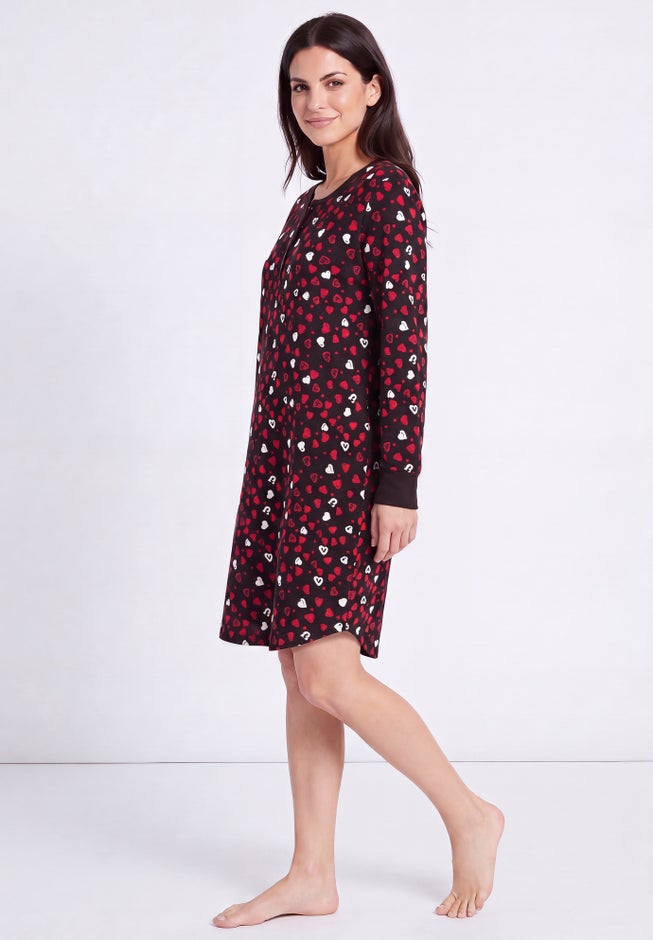 Long Sleeve Henley Sleepshirt image number 2