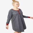 Long Sleeve Henley Sleepshirt image number null
