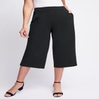 Wide-Leg Crop Crepe Pants image number 0
