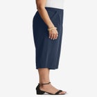 Wide-Leg Crop Crepe Pants image number null