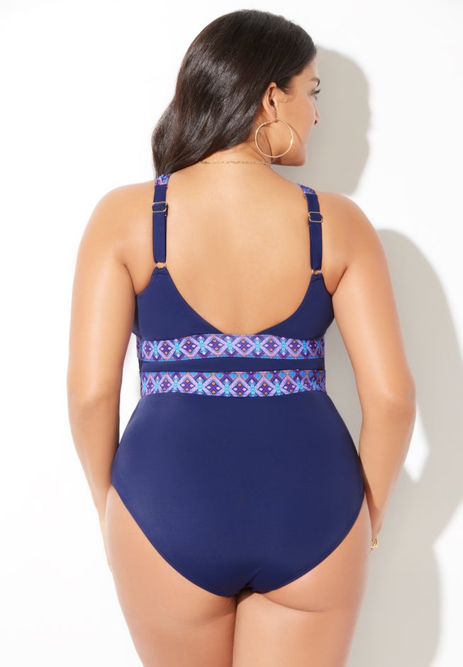 High Neck Keyhole One Piece image number 1