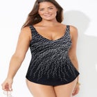 Dotted Sarong Front One Piece Swimsuit image number null