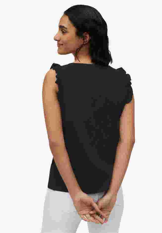 Button-Front Ruffle Sleeve Tank image number 1