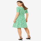 Short Sleeve Fit & Flare Knit Dress image number null