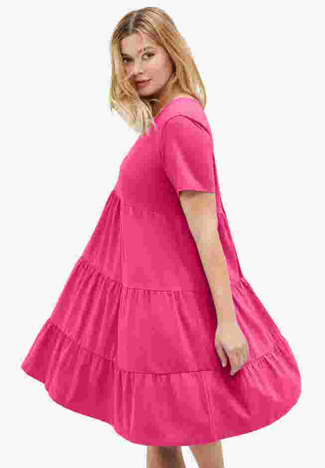Tiered Knit Tee Dress image number 1