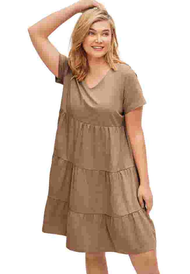 Tiered Knit Tee Dress image number 0