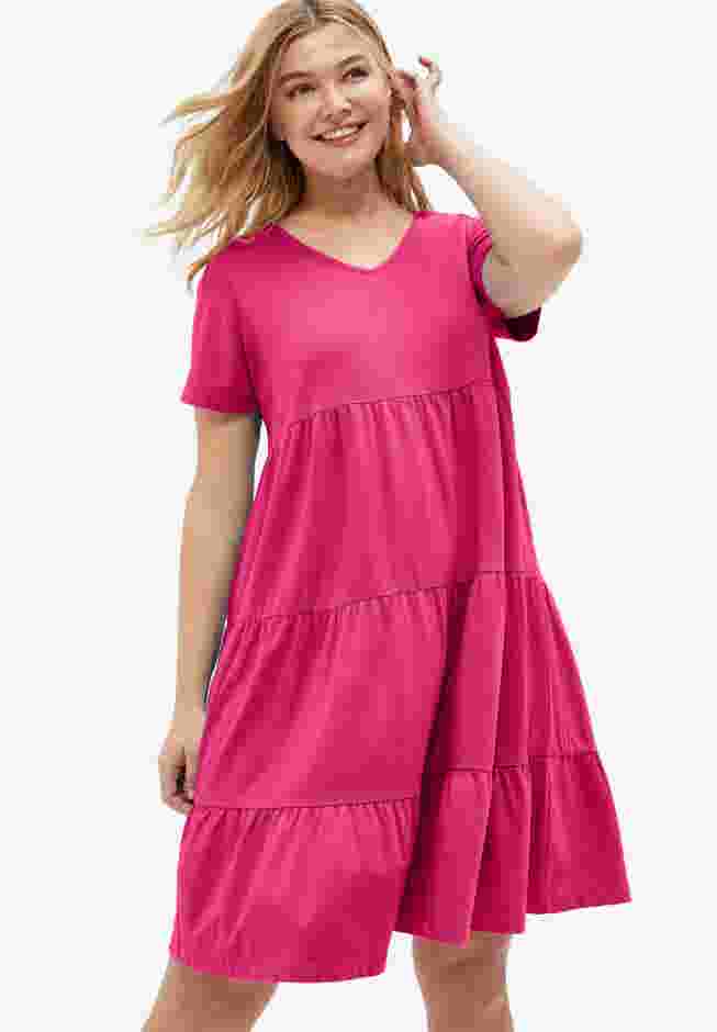 Tiered Knit Tee Dress image number 0