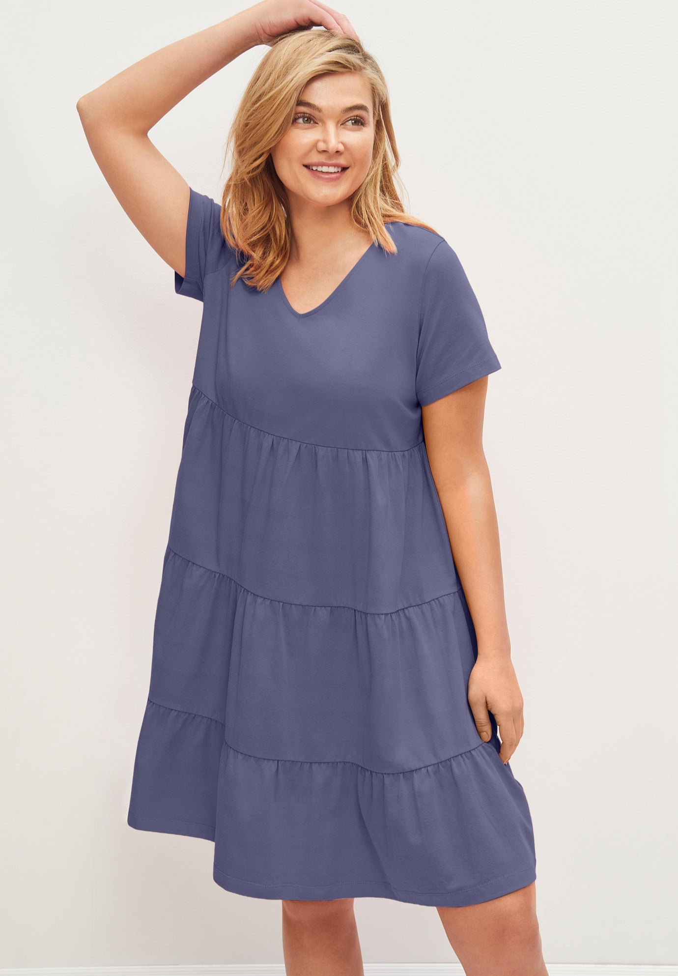 Tiered Knit Tee Dress image number 0