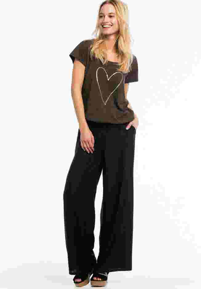 Wide-Leg Soft Pants with Back Elastic image number 2