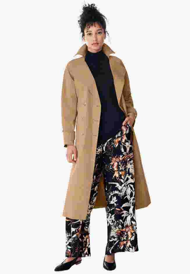 Wide-Leg Soft Pants with Back Elastic image number 4