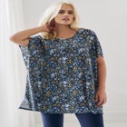 Stretch Jersey Knit V-Neck Oversized Tunic image number null