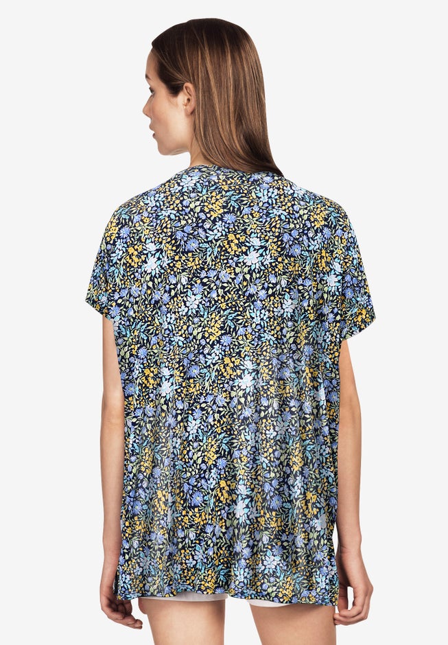 Stretch Jersey Knit V-Neck Oversized Tunic image number 1