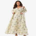Long 2-Piece Cabbage-Rose Peignoir Set image number 0