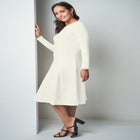 Long Sleeve Stretch Ponte Dress image number null