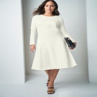 Long Sleeve Stretch Ponte Dress image number null