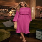 PLISSE BOATNECK BLOUSE image number null