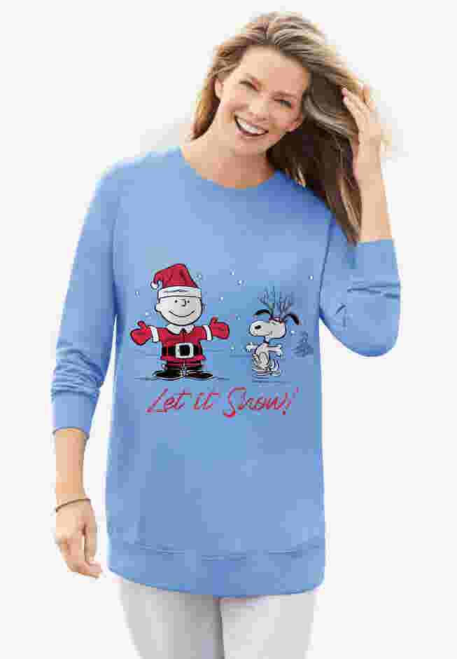 Peanuts Snoopy Snow Sweatshirt image number 0