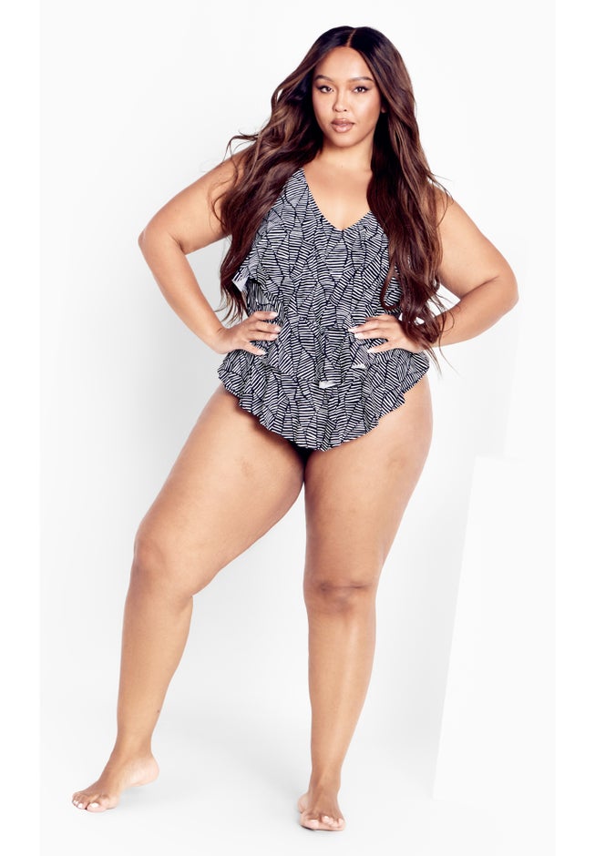 Pia V-Tiered Print 1 Piece image number null
