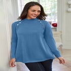 Gold Button Mockneck Sweater image number null