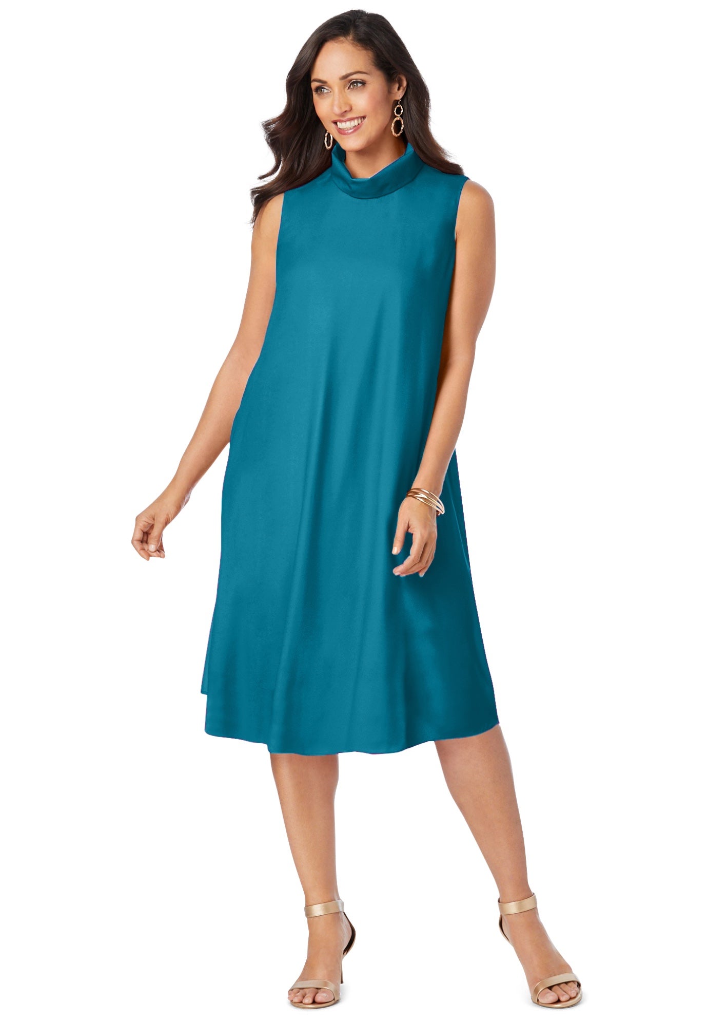 Georgette Mock Neck Dress image number 0