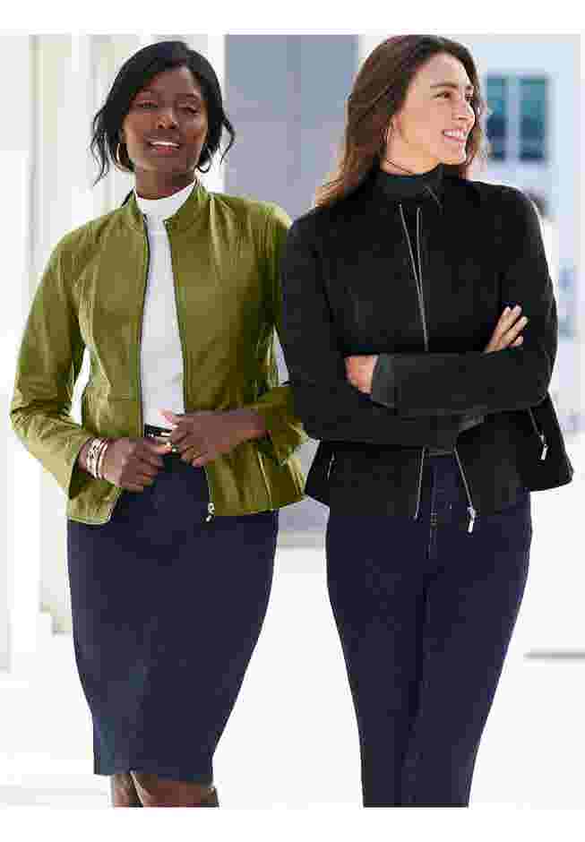 Suede Zip-Front Jacket image number 1