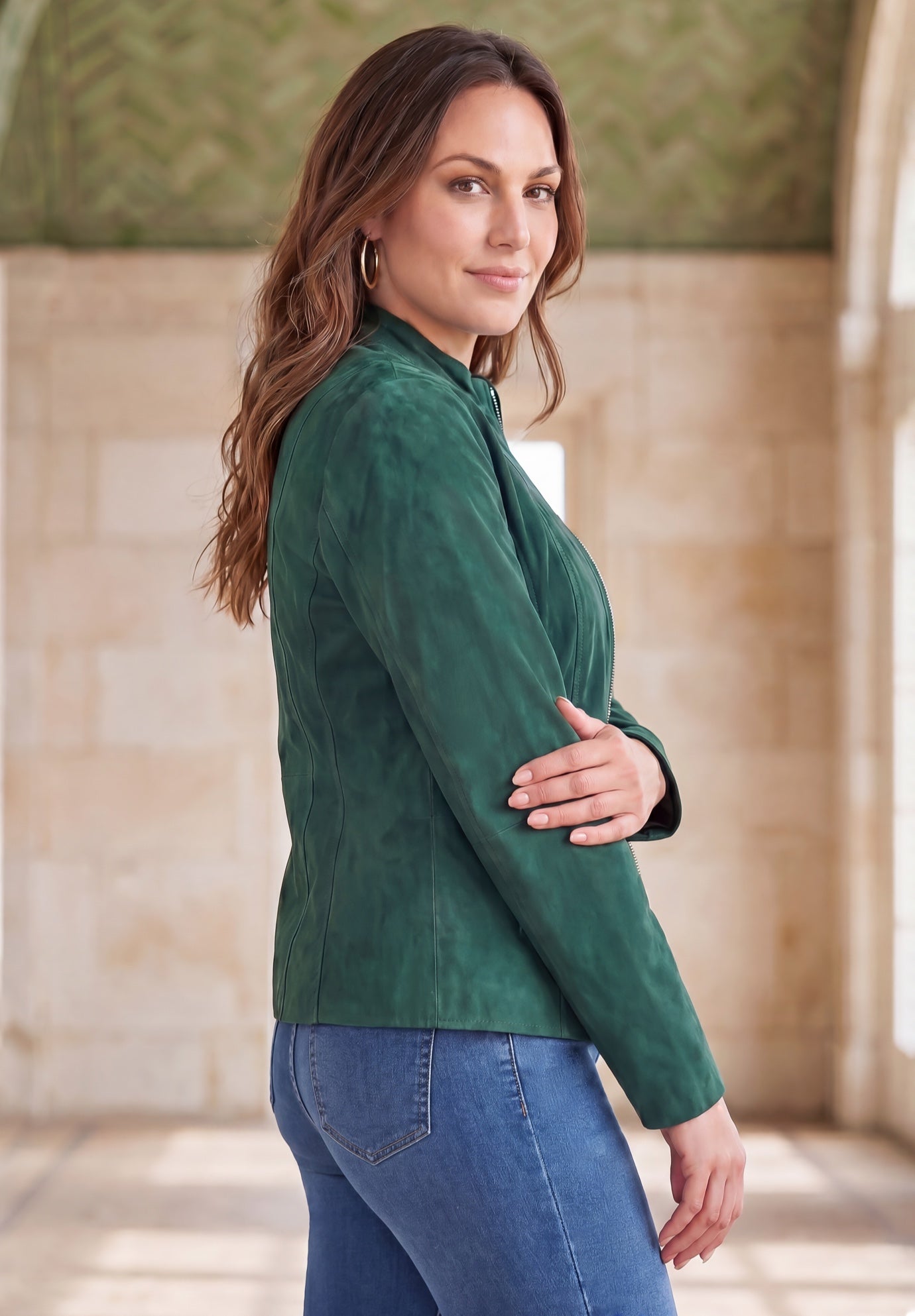 Suede Zip-Front Jacket image number 2
