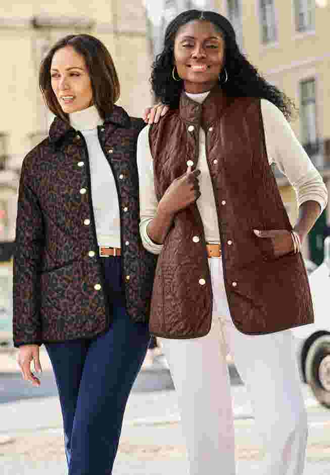 Snap-Front Quilted Coat image number 6