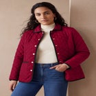 Snap-Front Quilted Coat image number null