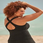 Textured Crossback Tankini Top image number null
