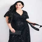 Nina Sequin Wrap Dress image number 3