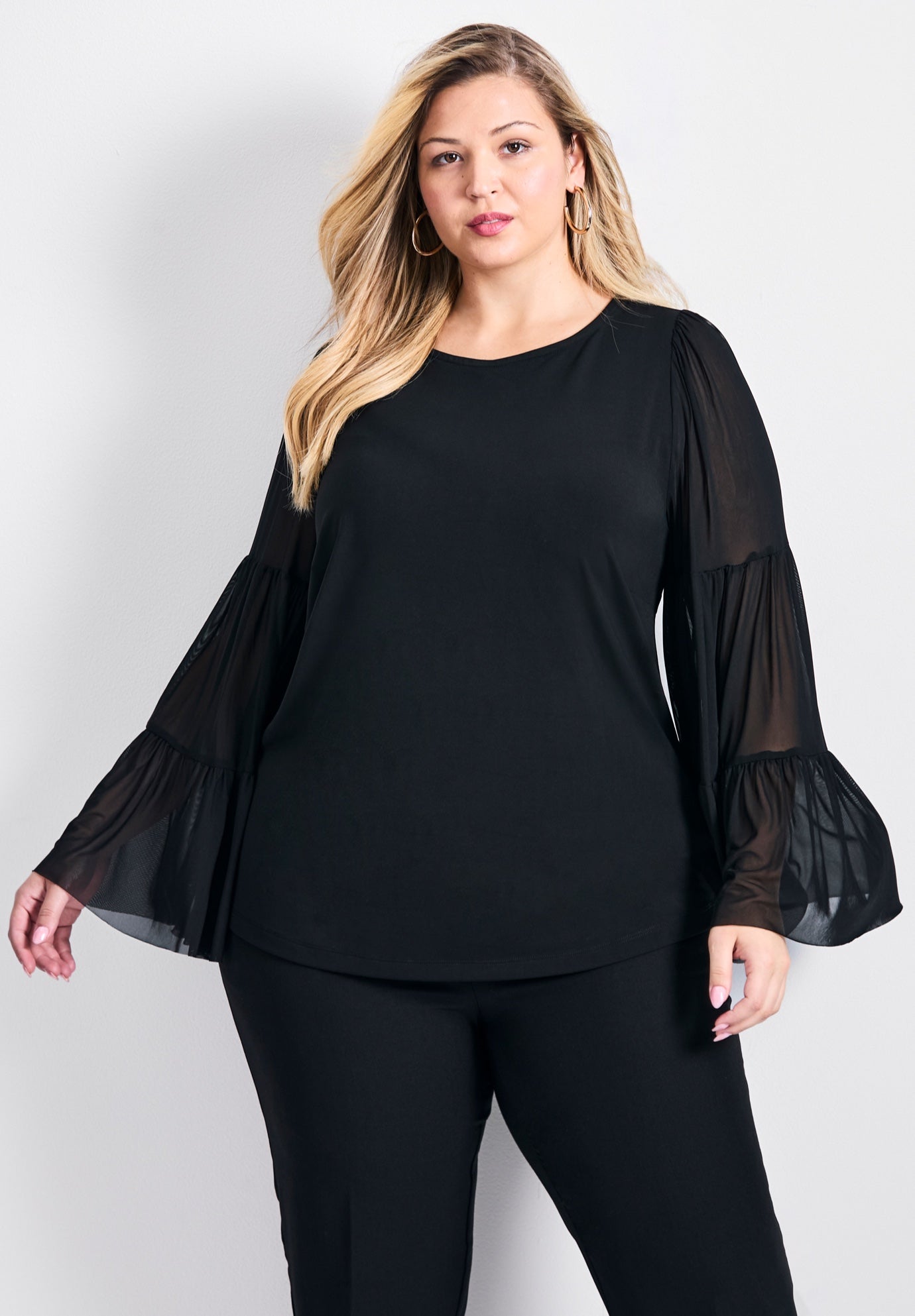 Mylo Mesh Bell Sleeve Top image number 0