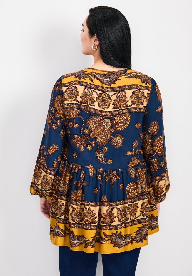 Cara Blouson Peasant Blouse image number 1