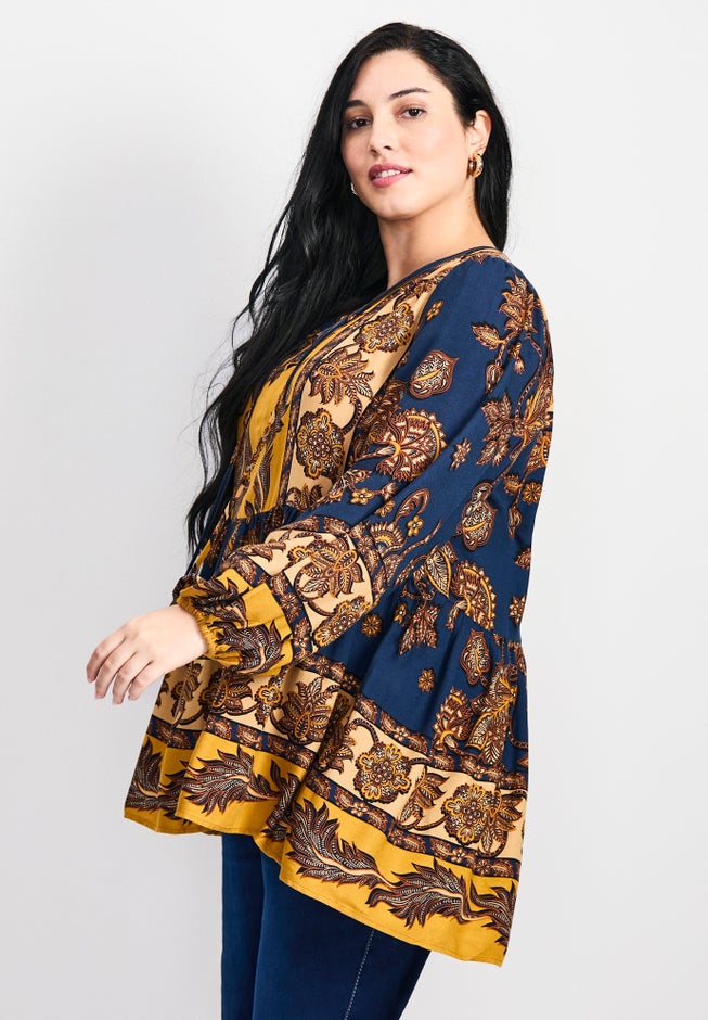 Cara Blouson Peasant Blouse image number 2