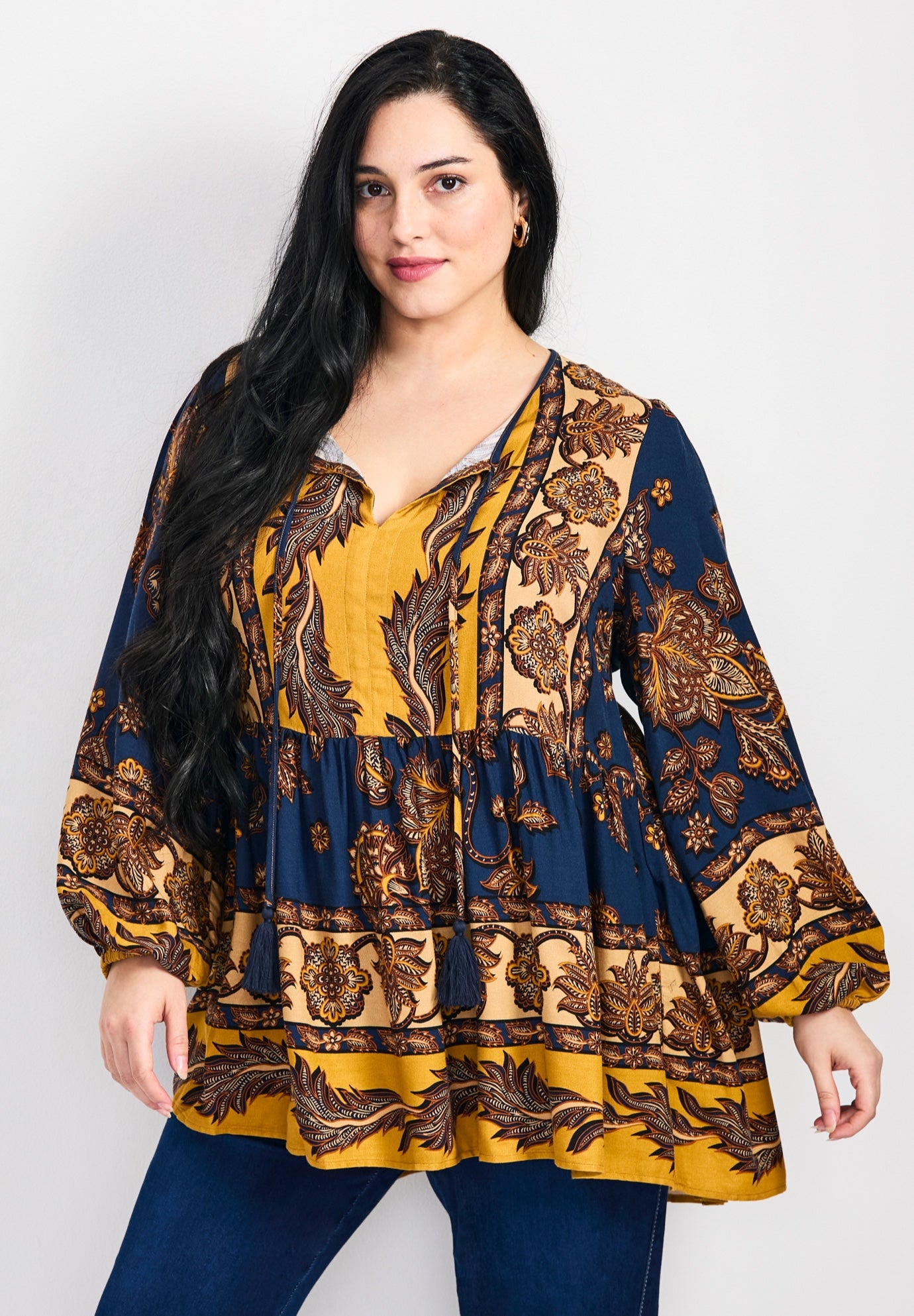 Cara Blouson Peasant Blouse image number 0