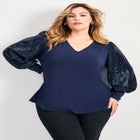 Glam Sequin Sleeve Top image number 0