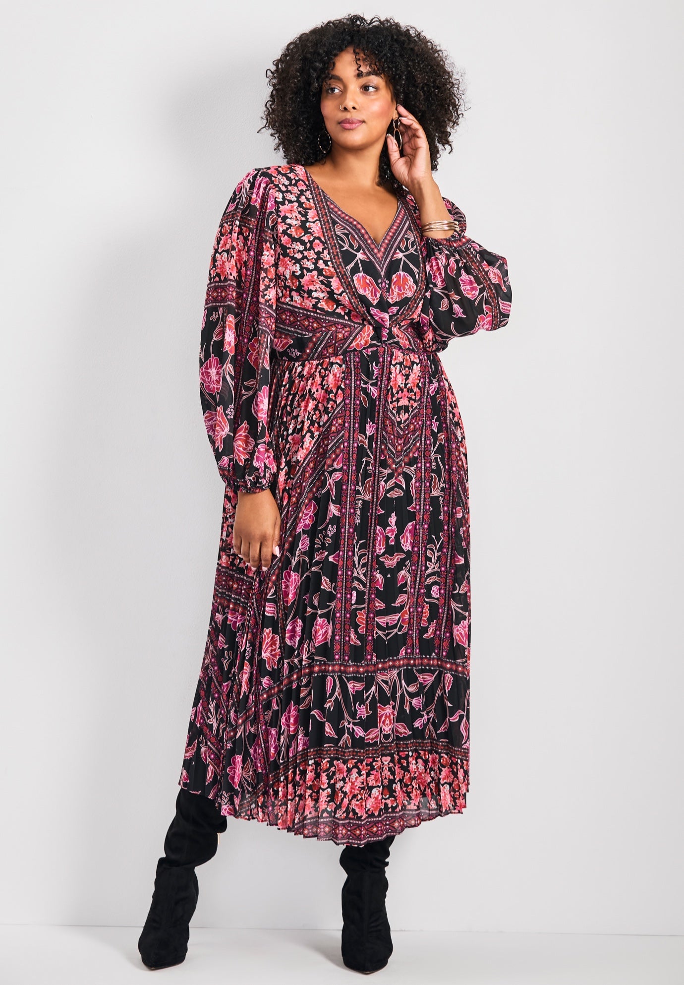 Harmony Twist Front Pleated Dress image number 0