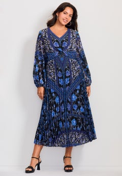 Harmony Twist Front Pleated Dress