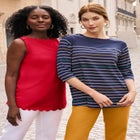 Stretch Cotton Boatneck Tunic image number null