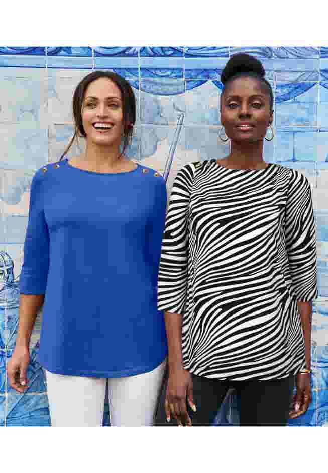 Stretch Cotton Boatneck Tunic image number 4