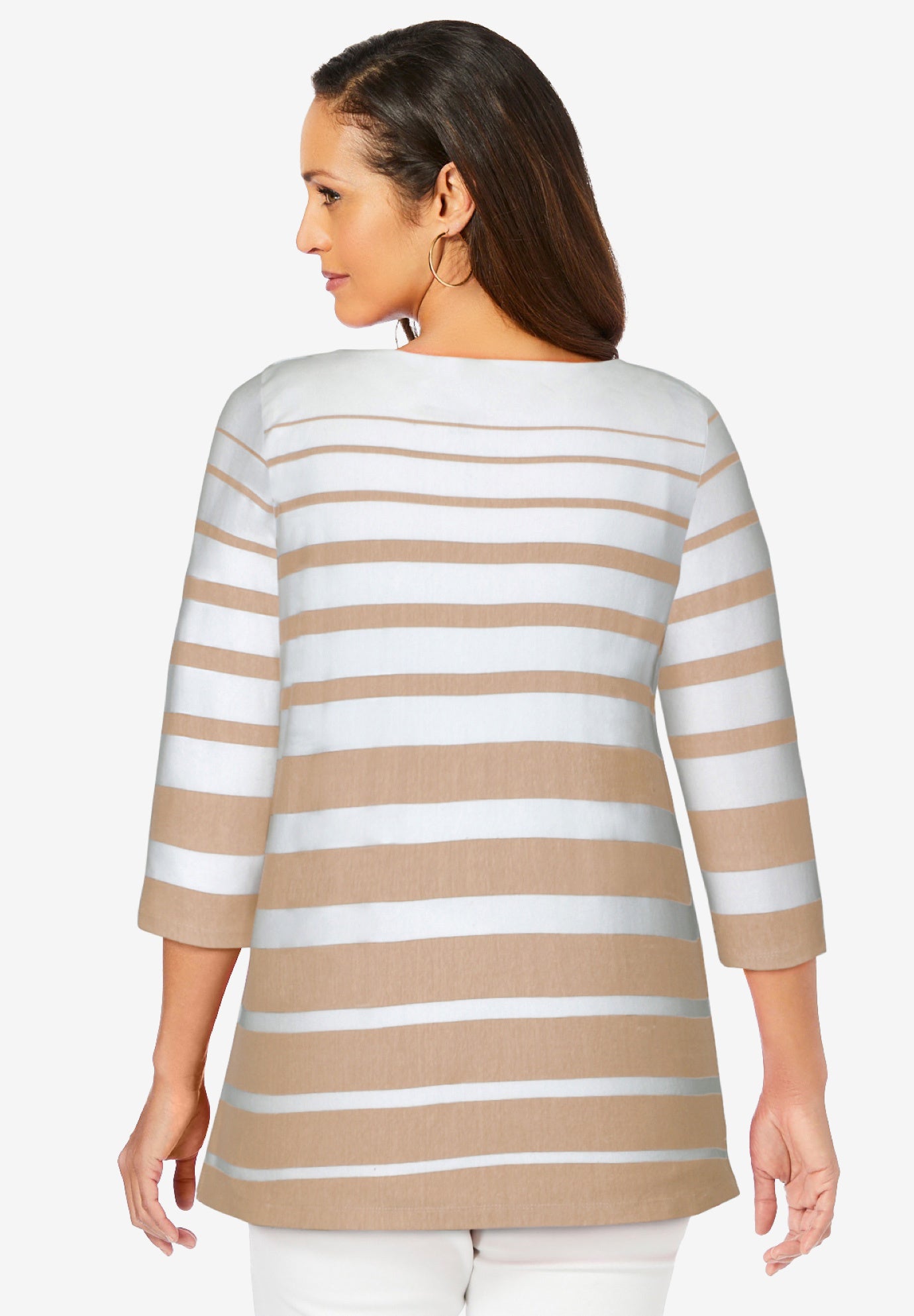Stretch Cotton Boatneck Tunic image number 2