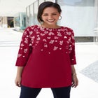 Stretch Cotton Boatneck Tunic image number null